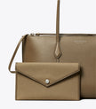 [Arriving at India] TORY BURCH  Small Perry ZIP Tote - Wild Mushroom