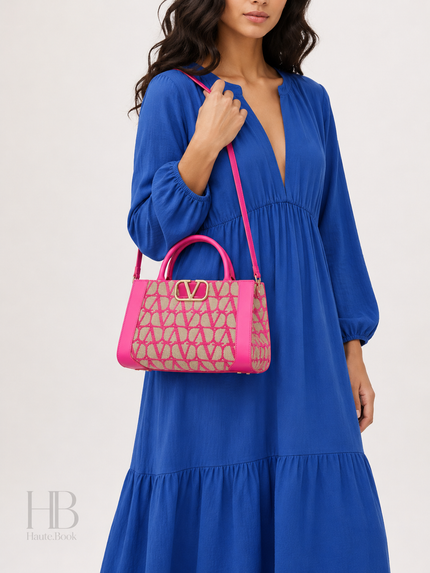 VALENTINO Small Vlogo Signature Toile Iconographe Handbag