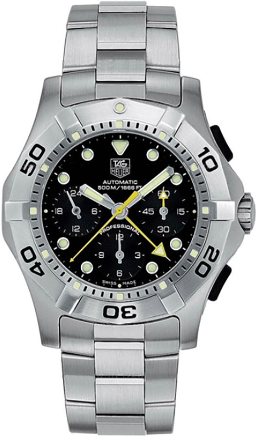 TAG HEUER Aquagraph Black Dial Stainless Steel Men'S Watch Cn211A.Ba0353 1