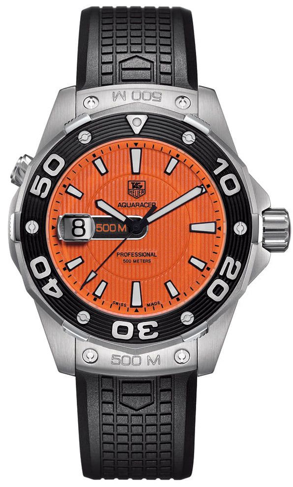 TAG HEUER Aquaracer 500M Orange Dial Men'S Watch Waj1113.Ft6015 1