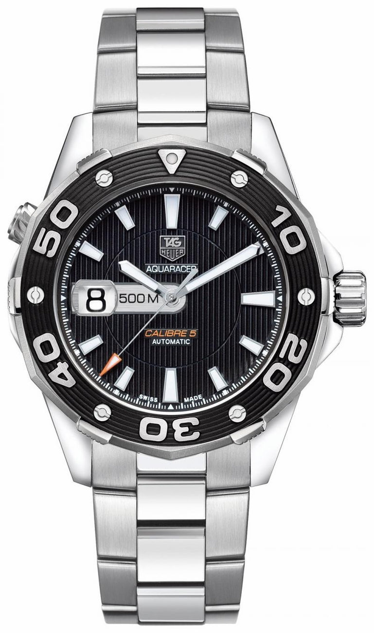 TAG HEUER Aquaracer Calibre 5 Black Dial Men'S Watch Waj2114.Ba0871 1
