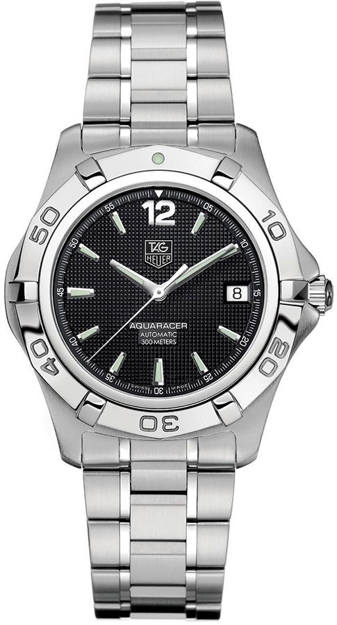 TAG HEUER Aquaracer Black Dial Stainless Steel Men'S Watch Waf2110.Ba0806 1