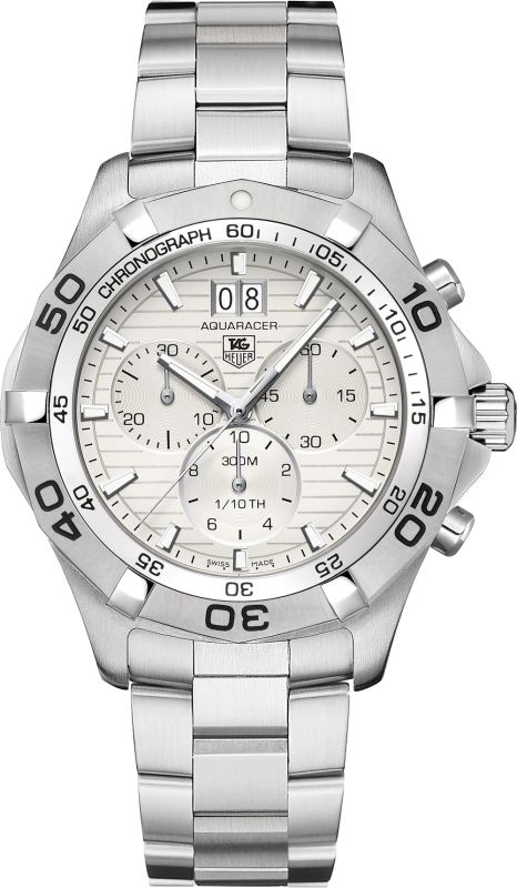TAG HEUER Aquaracer Guilloche Silver Dial Men'S Watch Caf101F.Ba0821 1