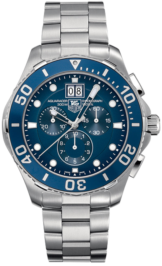 TAG HEUER Aquaracer Chronograph Blue Dial Men'S Watch Can1011.Ba0821 1