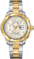 TAG HEUER Aquaracer Silver & Gold Chronograph Men'S Watch Cap2120.Bb0834 1