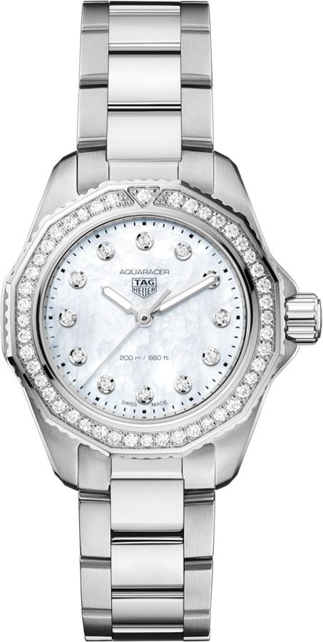 TAG HEUER Aquaracer Mother Of Pearl Diamond Dial Women'S Watch Wbp1417.Ba0622 1