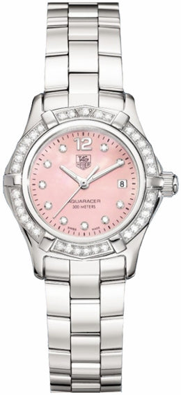 TAG HEUER Aquaracer Pink Dial Women'S Diamond Watch Waf141B.Ba0824 1