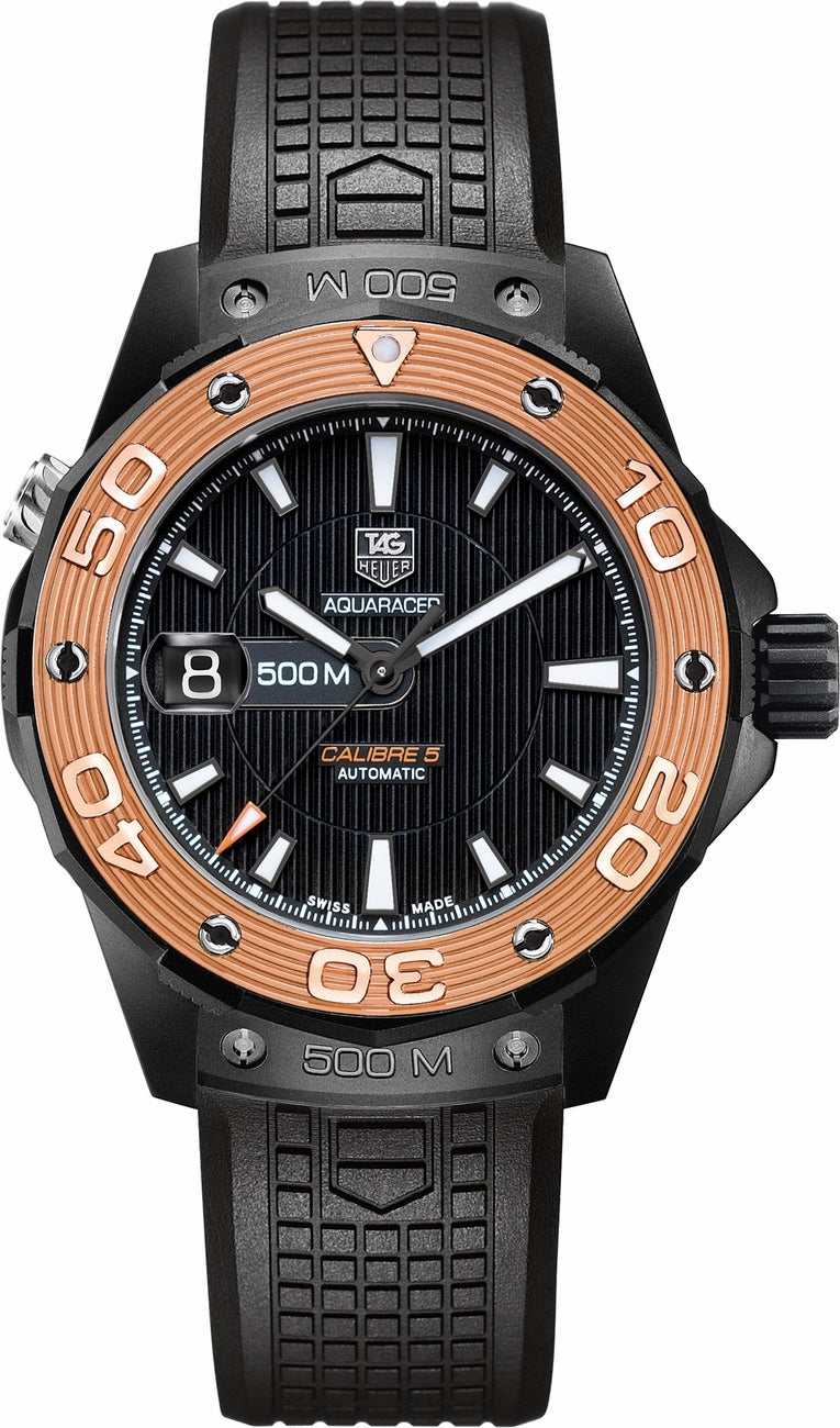 TAG HEUER Aquaracer 500M Divers Black Dial Men'S Watch Waj2182.Ft6015 1
