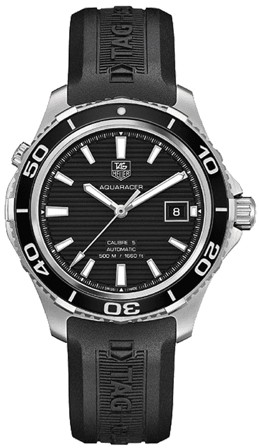 TAG HEUER Aquaracer Calibre 5 Black Dial Men'S Divers Watch Wak2110.Ft6027 1