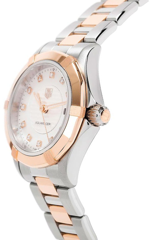 TAG HEUER Aquaracer White Pearl & Diamond Dial Ladies Watch Wap1451.Bd0837 2