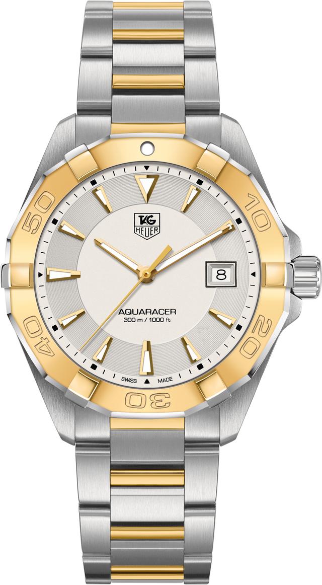 TAG HEUER Aquaracer 300M Silver & Gold Men'S Watch Way1151.Bd0912 1
