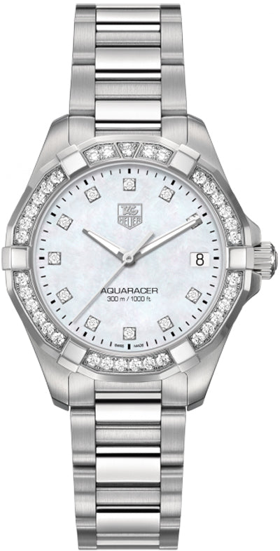 TAG HEUER Aquaracer Diamond Stainless Women'S Luxury Watch Way1314.Ba0915 1