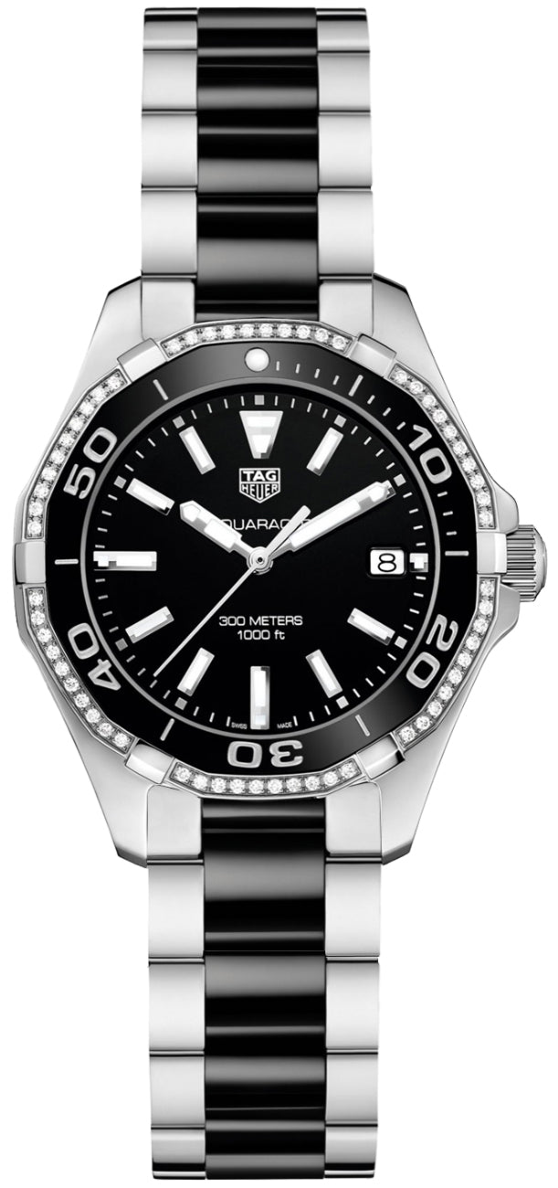 TAG HEUER Aquaracer Black Dial Diamond Ladies Sport Watch Way131G.Ba0913 1