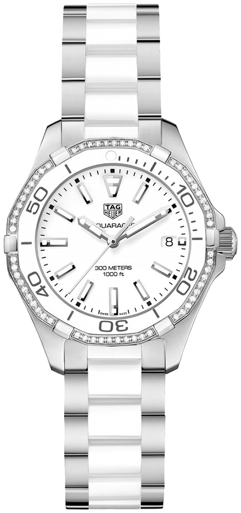 TAG HEUER Aquaracer White Dial Diamond Steel Ladies Watch Way131H.Ba0914 1