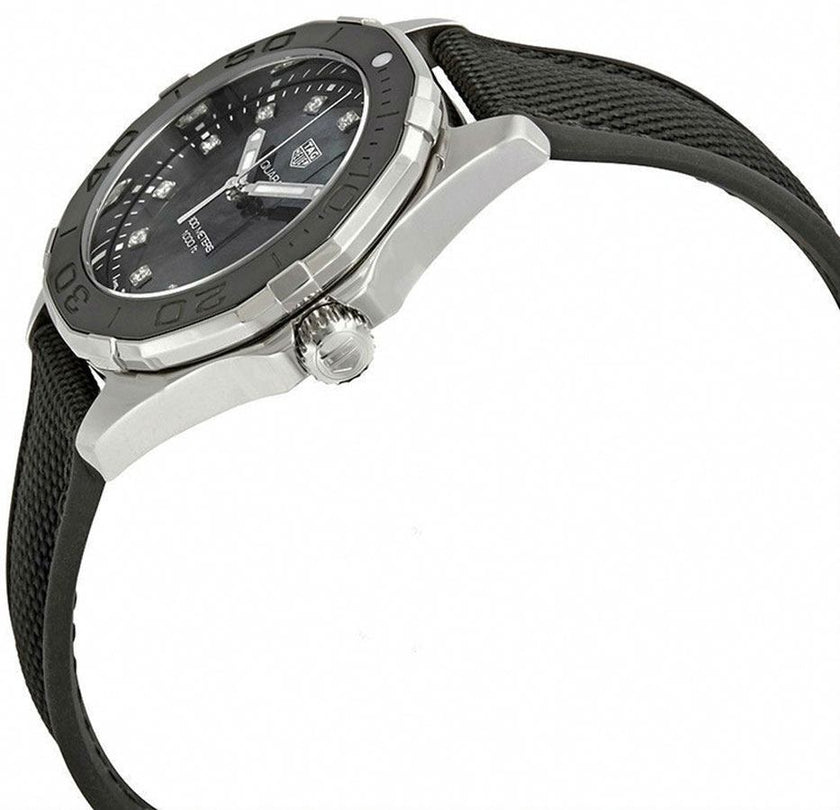 TAG HEUER Aquaracer Black Pearl & Diamond Ladies Dive Watch Way131M.Ft6092 2