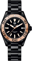 TAG HEUER Aquaracer 300M Black & Rose Gold Ladies Watch Way1355.Bh0716 1