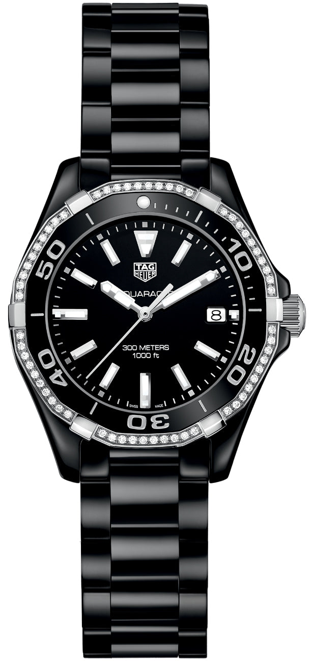 TAG HEUER Aquaracer Diamond Black Ceramic Women'S Watch Way1395.Bh0716 1