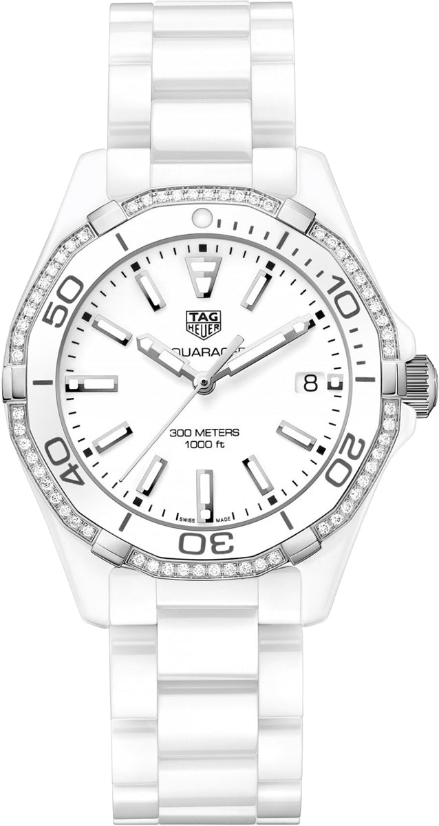 TAG HEUER Aquaracer Diamond White Ceramic Ladies Watch Way1396.Bh0717 1