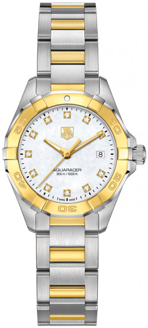 TAG HEUER Aquaracer Diamond Gold & Steel Ladies Watch Way1451.Bd0922 1
