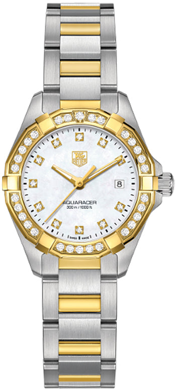 TAG HEUER Aquaracer Diamond & Pearl Ladies Luxury Watch Way1453.Bd0922 1