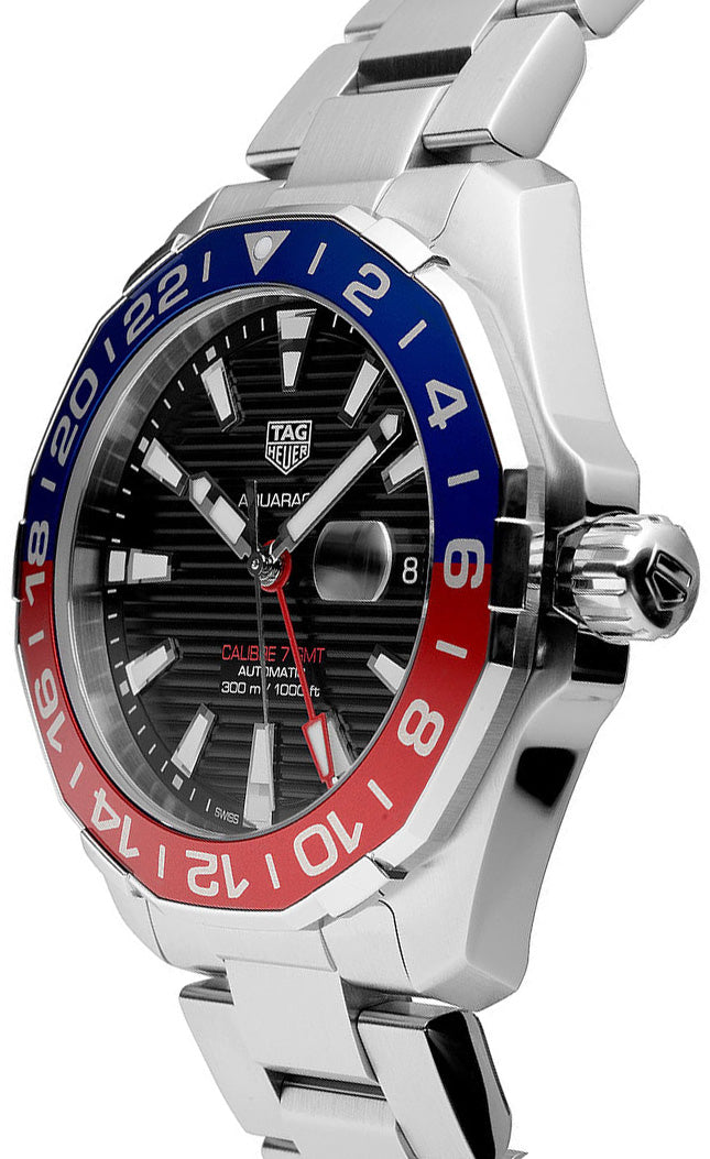 TAG HEUER Aquaracer Calibre 7 Gmt New Men'S Pepsi Watch Way201F.Ba0927 2