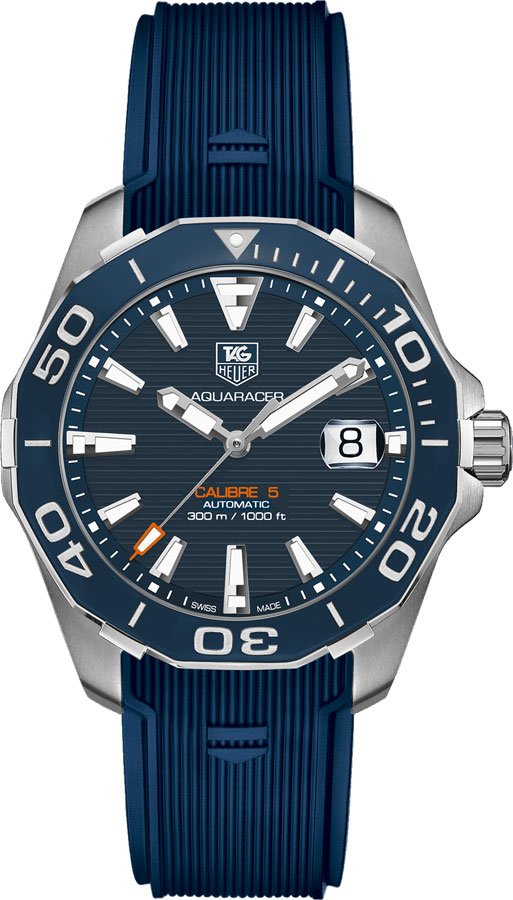 TAG HEUER Aquaracer Calibre 5 Men'S Diving Watch Blue Dial Way211C.Ft6155 1