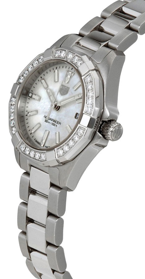 TAG HEUER Aquaracer White Pearl Diamond Ladies Luxury Watch Wbd1413.Ba0741 2