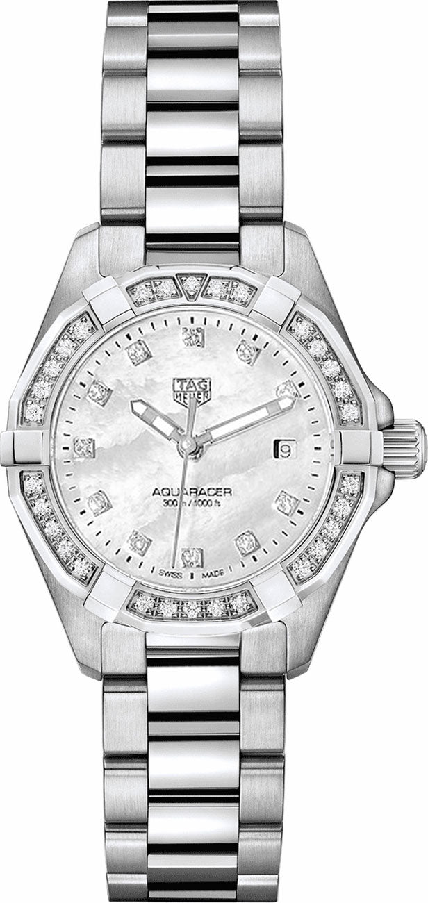 TAG HEUER Aquaracer White Mother Of Pearl Diamond Women'S Watch Wbd1415.Ba0741 1