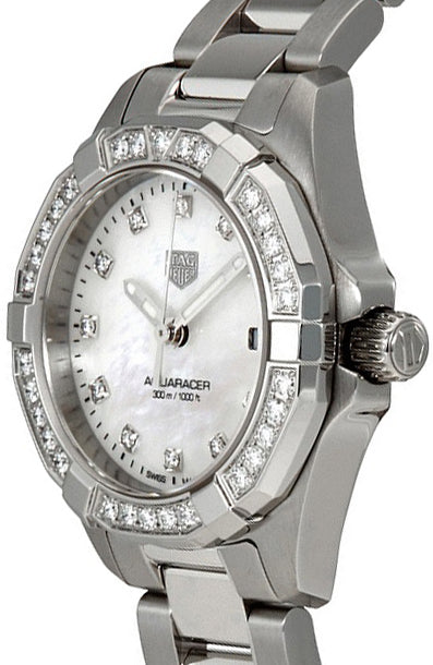 TAG HEUER Aquaracer White Mother Of Pearl Diamond Women'S Watch Wbd1415.Ba0741 3