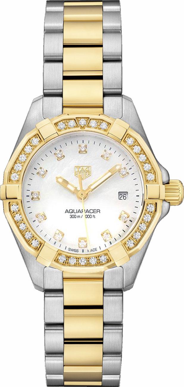 TAG HEUER Aquaracer Diamond & Gold Ladies Luxury Watch Wbd1423.Bb0321 1