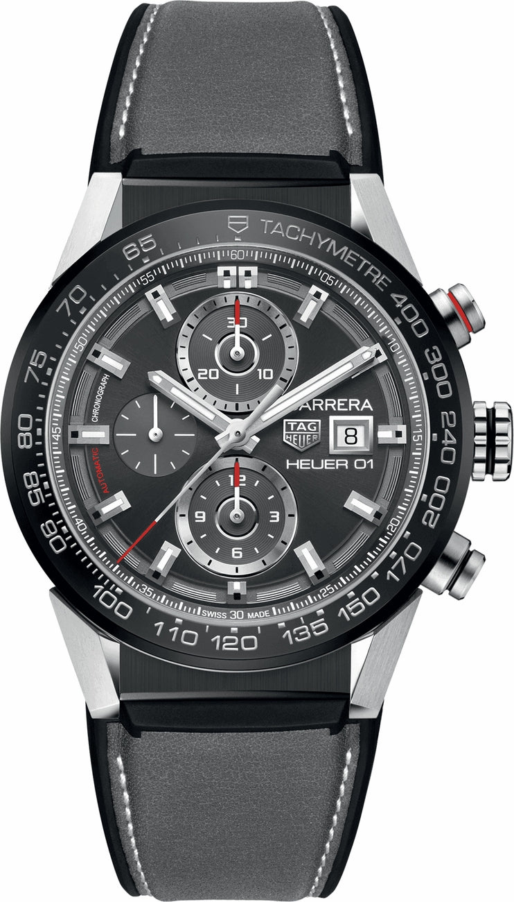 TAG HEUER Carrera Calibre Heuer 01 Grey Dial Men'S Watch Car201W.Ft6095 1
