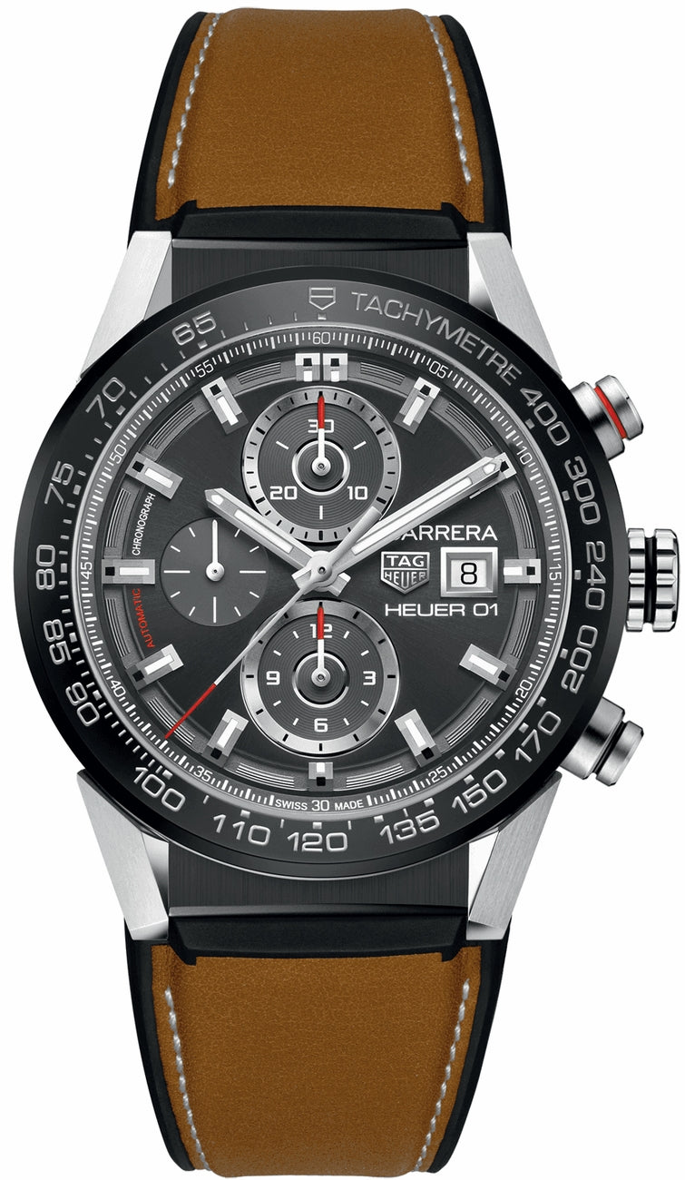 TAG HEUER Carrera Grey Dial Chronograph Men'S Watch Car201W.Ft6122 1