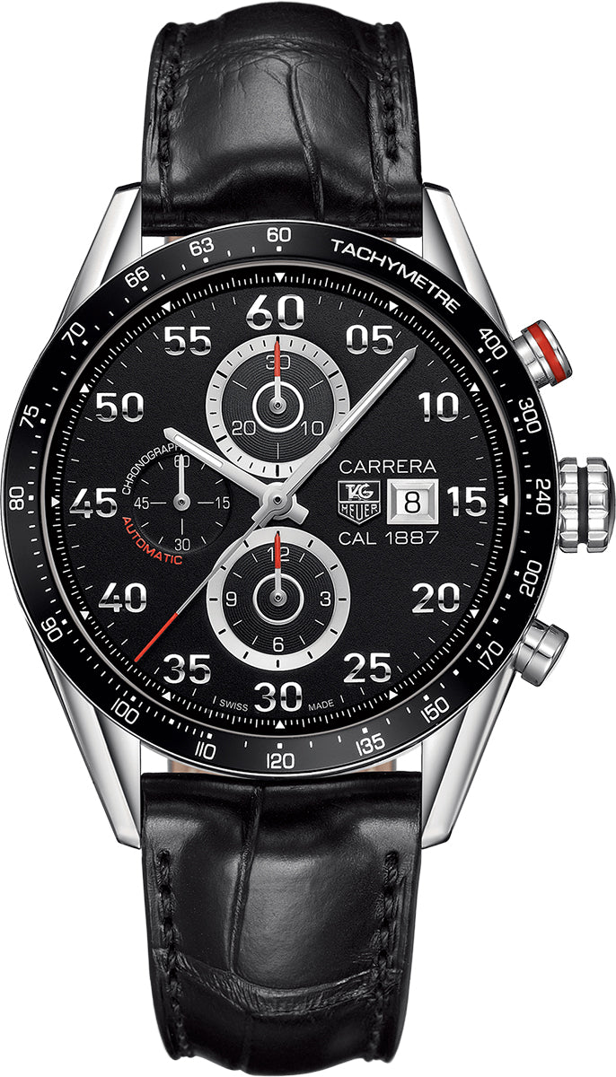 TAG HEUER Carrera Calibre 1887 Black Dial Men'S Watch Car2A10.Fc6235 1