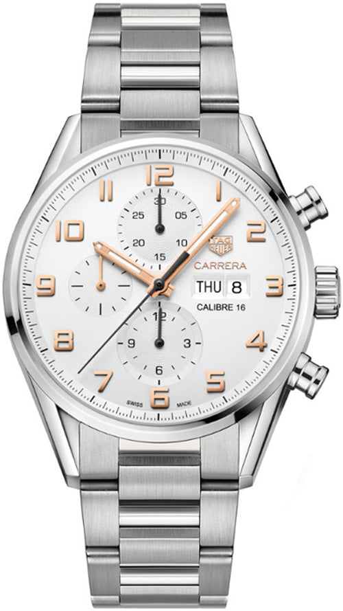 TAG HEUER Carrera Chronograph Silver Dial Men'S Watch Cv2A1Ac.Ba0738 1