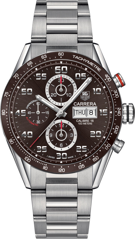 TAG HEUER Carrera 43Mm Brown Dial Men'S Watch Cv2A1S.Ba0799 1