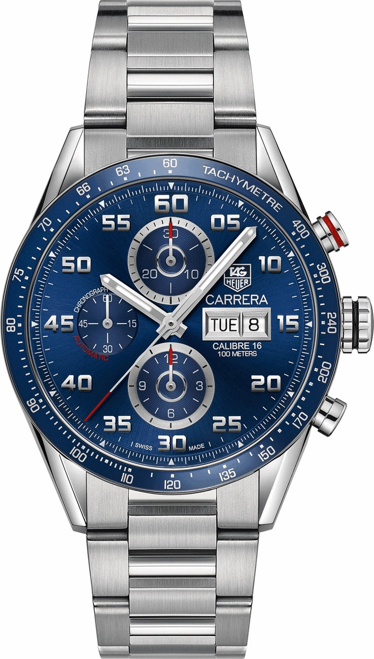 TAG HEUER Carrera Chronograph Blue Dial Men'S Watch Cv2A1V.Ba0738 1