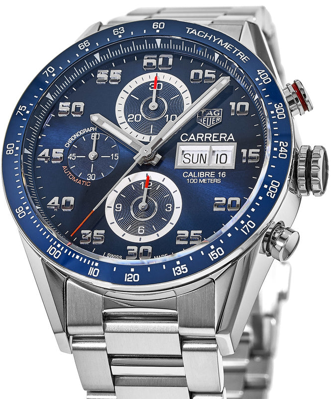 TAG HEUER Carrera Chronograph Blue Dial Men'S Watch Cv2A1V.Ba0738 3