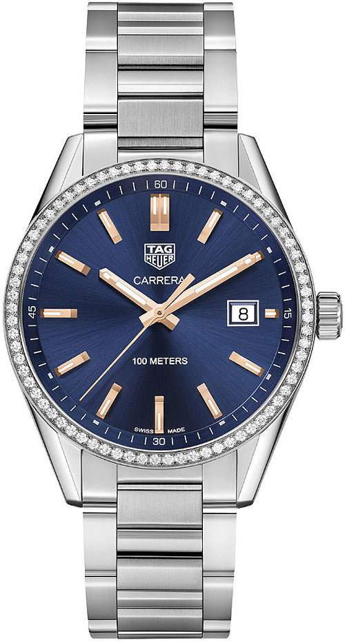 TAG HEUER Carrera Blue Dial Diamond Women'S Watch War1114.Ba0601 1