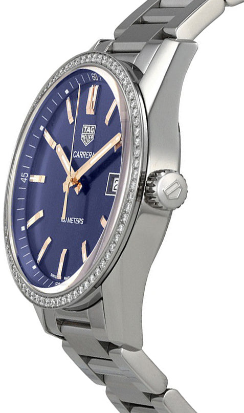 TAG HEUER Carrera Blue Dial Diamond Women'S Watch War1114.Ba0601 2