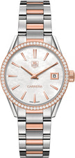 TAG HEUER Carrera Solid Rose Gold & Stainless Diamond Women'S Watch War1353.Bd0779 1