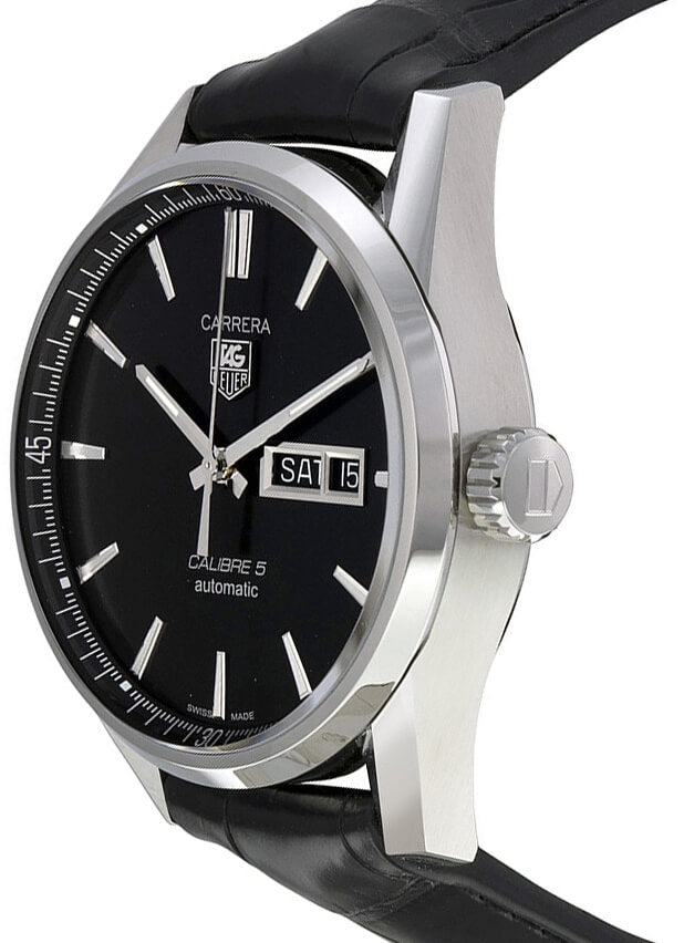 TAG HEUER Carrera Black Leather 41Mm Men'S Watch War201A.Fc6266 2
