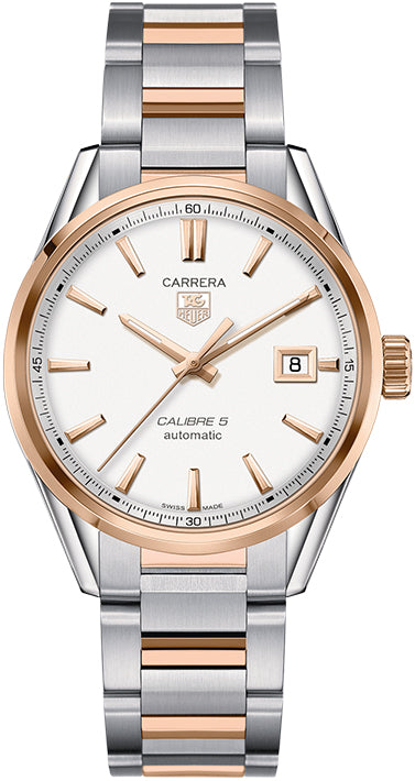 TAG HEUER Carrera Rose Gold & Steel Men'S Watch War215D.Bd0784 1