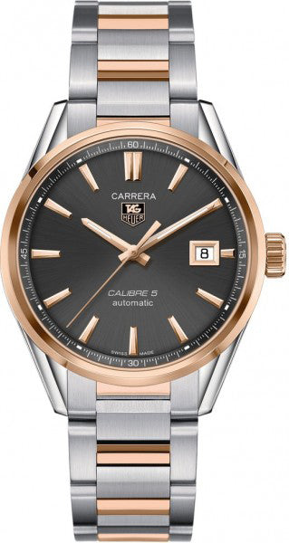 TAG HEUER Carrera Grey Dial Rose Gold & Steel Men'S Watch War215E.Bd0784 1