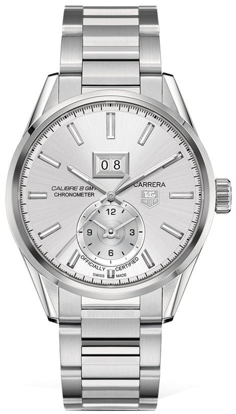 TAG HEUER Carrera Calibre 8 Gmt Silver Dial Men'S Watch War5011.Ba0723 1