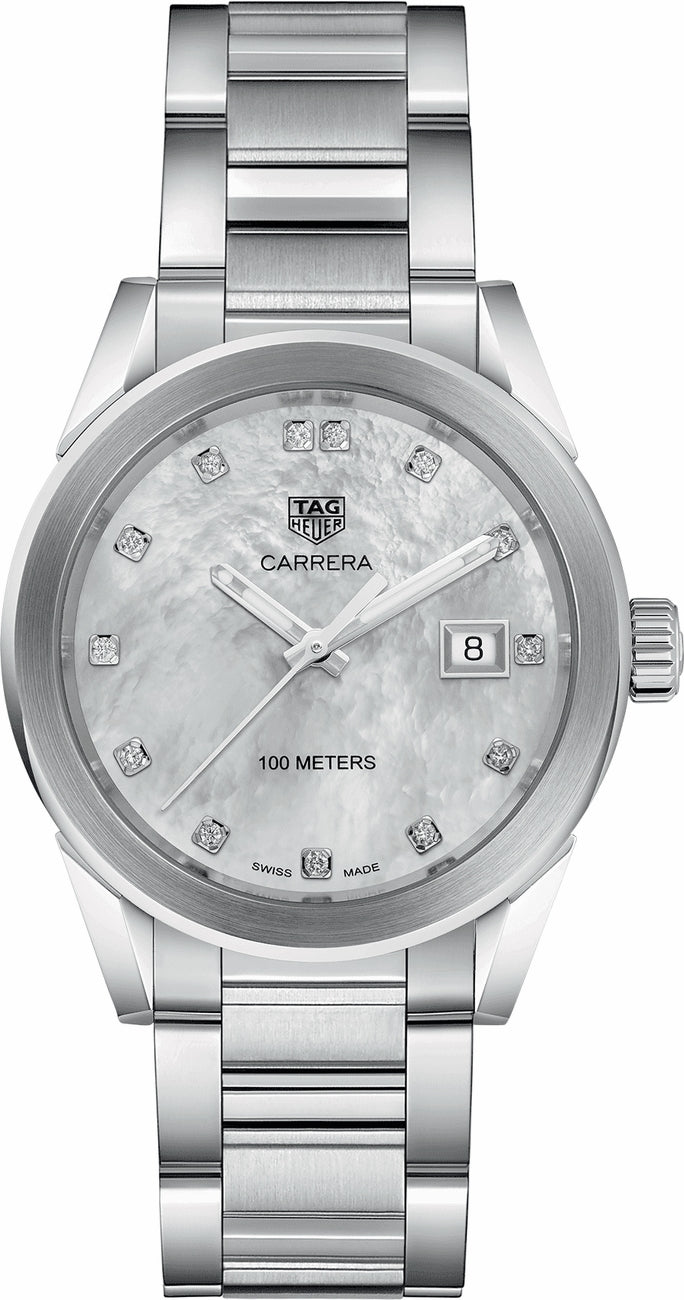 TAG HEUER Carrera Mother Of Pearl Diamond Women'S Watch Wbg1312.Ba0758 1