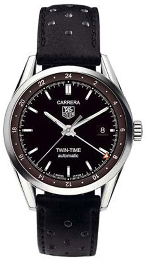 TAG HEUER Carrera Twin-Time Black Dial Men'S Watch Wv2115.Fc6182 1