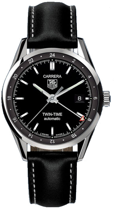 TAG HEUER Carrera Twin Time Black Dial Men'S Watch Wv2115.Fc6202 1