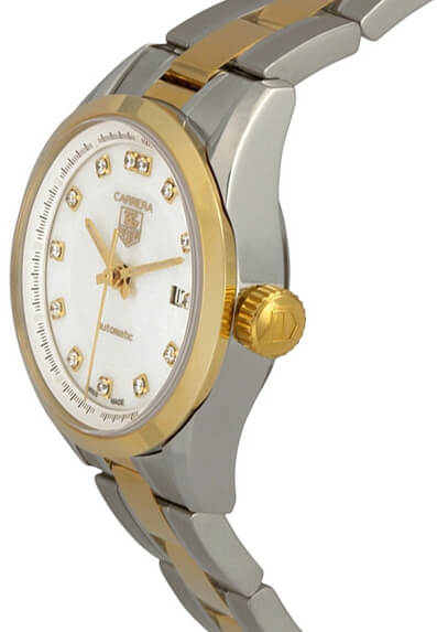 TAG HEUER Carrera 27Mm 18K Gold Two-Tone Women'S Watch Wv2450.Bd0797 2