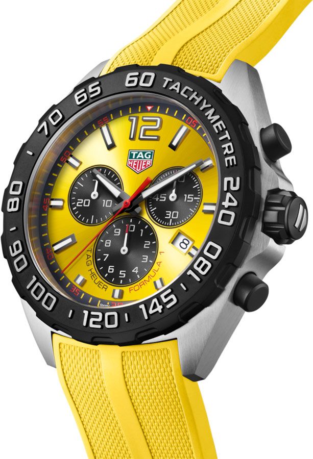 TAG HEUER Formula 1 Quartz Chronograph Yellow Men'S Watch Caz101Am.Ft8054 2