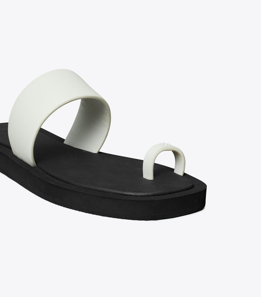 TORY BURCH Toe Ring Slide - Cloud / Perfect Black
